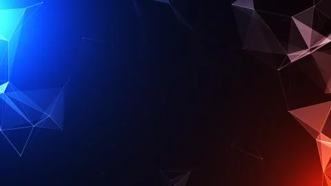 3D abstract technology with intersections and particles. Stockillustratie