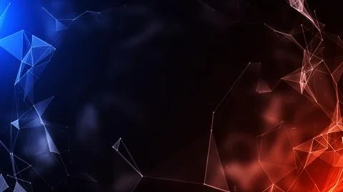 3D abstract technology with intersections and particles. Ilustración de archivo