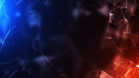 3D abstract technology with intersections and particles. Stock Illustration