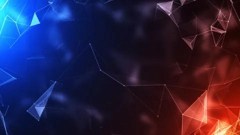 3D abstract technology with intersections and particles. 스톡 일러스트