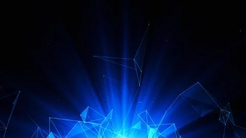 3D abstract technology with intersections and particles. Stockillustratie