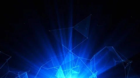 3D abstract technology with intersections and particles. Illustrazione stock