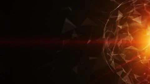 3D abstract technology with intersections and particles. Stockillustratie