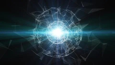 3D abstract technology with intersections and particles. Stock Illustration