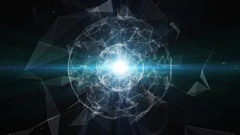 3D abstract technology with intersections and particles. Stock Illustration