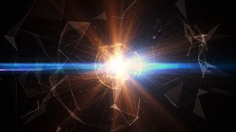 3D abstract technology with intersections and particles. Illustrazione stock