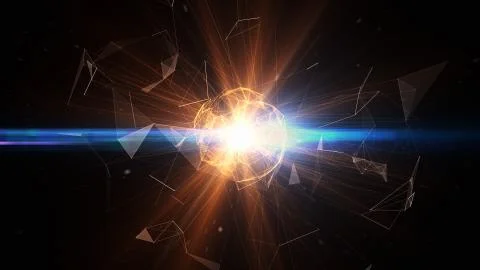 3D abstract technology with intersections and particles. Stock Illustration