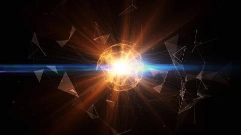 3D abstract technology with intersections and particles. Stockillustratie