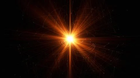 3D abstract technology with intersections and particles. Stock-Illustration