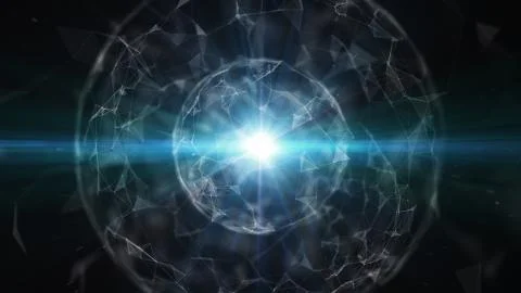 3D abstract technology with intersections and particles. Stockillustratie