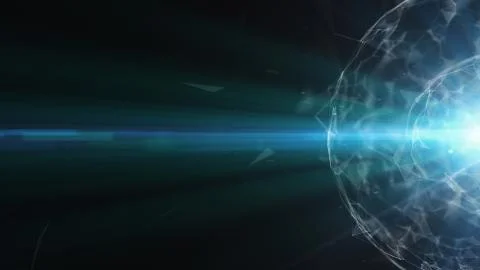 3D abstract technology with intersections and particles. Stockillustratie