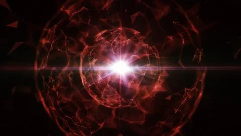 3D abstract technology with intersections and particles. Illustrazione stock