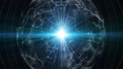 3D abstract technology with intersections and particles. Stock-Illustration