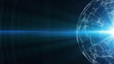 3D abstract technology with intersections and particles. Stock Illustration