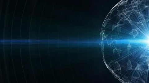 3D abstract technology with intersections and particles. Ilustração Stock