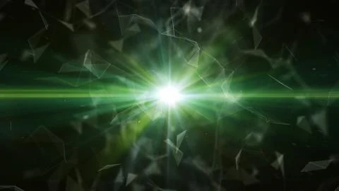 3D abstract technology with intersections and particles. Stockillustratie