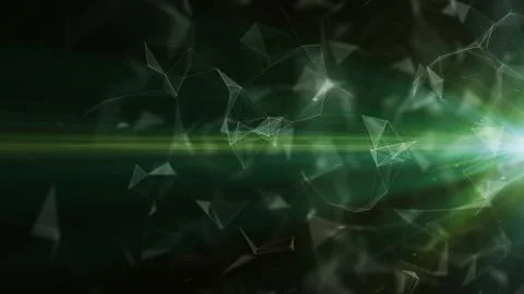 3D abstract technology with intersections and particles. Stockillustratie