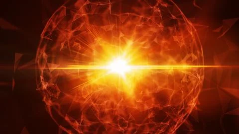 3D abstract technology with intersections and particles. Illustrazione stock