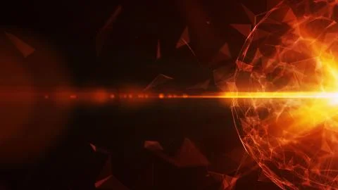 3D abstract technology with intersections and particles. Illustrazione stock