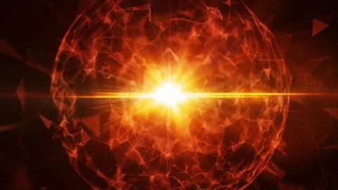 3D abstract technology with intersections and particles. Stockillustratie