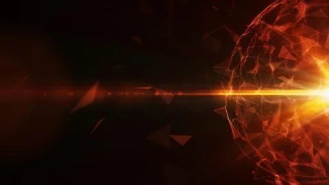 3D abstract technology with intersections and particles. Stockillustratie