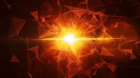 3D abstract technology with intersections and particles. Stock Illustration