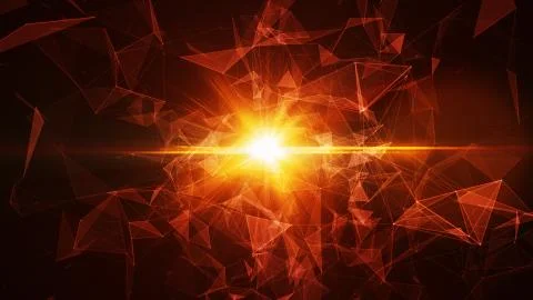 3D abstract technology with intersections and particles. Stock Illustration