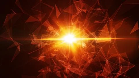 3D abstract technology with intersections and particles. 스톡 일러스트