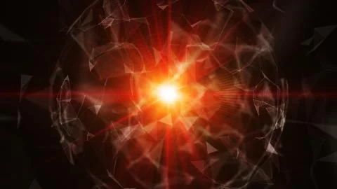 3D abstract technology with intersections and particles. Stock Illustration