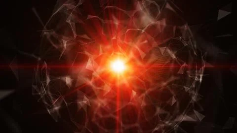 3D abstract technology with intersections and particles. Illustrazione stock