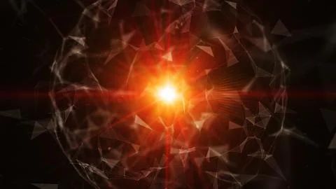 3D abstract technology with intersections and particles. Stock Illustration