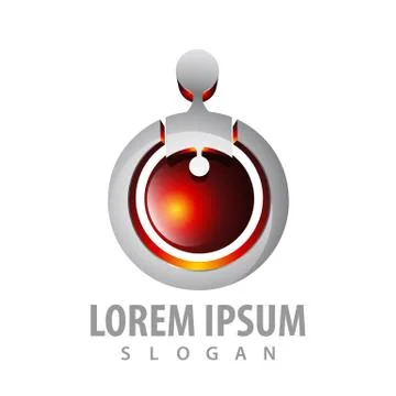 3D abstract technology molecule sphere logo concept design. Symbol graphic te Stock Illustration