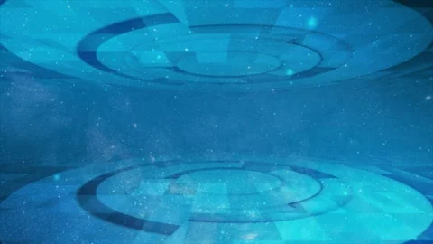 3d Abstract technology. Rotating 3d circle Royal blue background Stock Footage 295939287