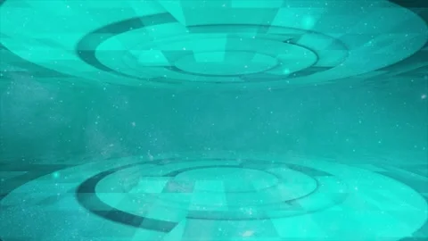 3d Abstract technology. Rotating 3d circle Cyan background Stock Footage 295939289