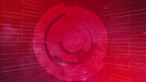 3d Abstract technology. Rotating 3d circle Red background Video stock 295939407