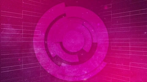 3d Abstract technology. Rotating 3d circle Magenta red background Video stock 295939420