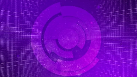 3d Abstract technology. Rotating 3d circle Purple background Video stock 295939484