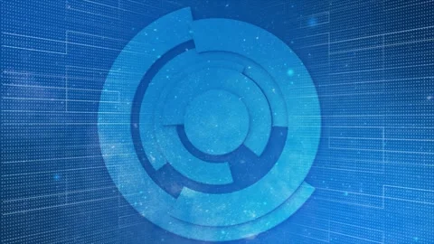 3d Abstract technology. Rotating 3d circle Royal blue background Video stock 295939589