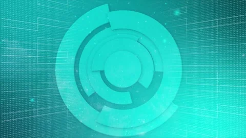 3d Abstract technology. Rotating 3d circle Cyan background Video stock 295939678