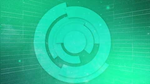 3d Abstract technology. Rotating 3d circle Turquoise background Video stock 295939815