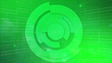 3d Abstract technology. Rotating 3d circle Green background Video stock 295939833