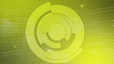3d Abstract technology. Rotating 3d circle Yellow background Video stock 295939892