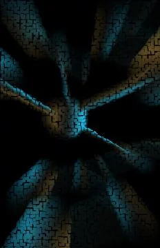 3D abstract texture effects on dark background Stock Illustration