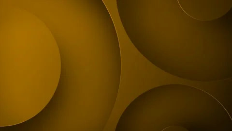 3D abstract thick bevelled edge circular looped ring lines on a dark gradient Stock Footage 336709636