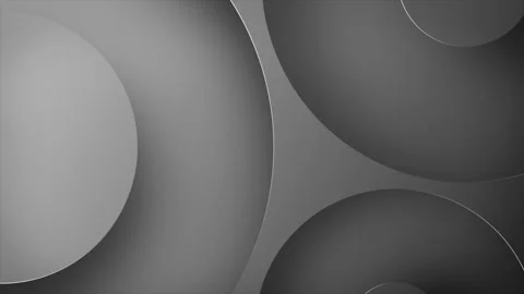 3D abstract thick bevelled edge circular looped ring lines on a dark gradient Stock Footage 336709660
