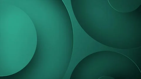 3D abstract thick bevelled edge circular looped ring lines on a dark gradient Stock Footage 336709854