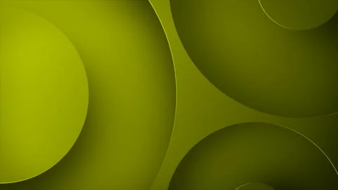 3D abstract thick bevelled edge circular looped ring lines on a dark gradient Stock Footage 336709883