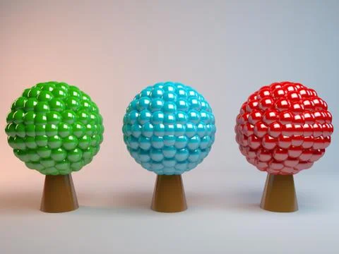 3d Abstract trees Illustrazione stock