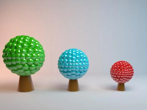 3d Abstract trees Stock Illustration