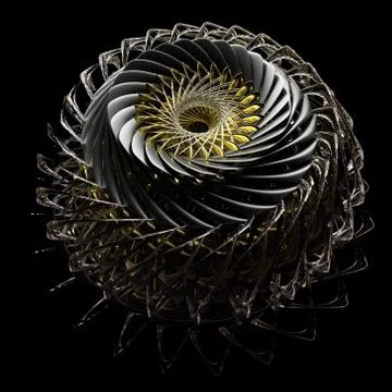 3d abstract turbine engine Stock Illustration